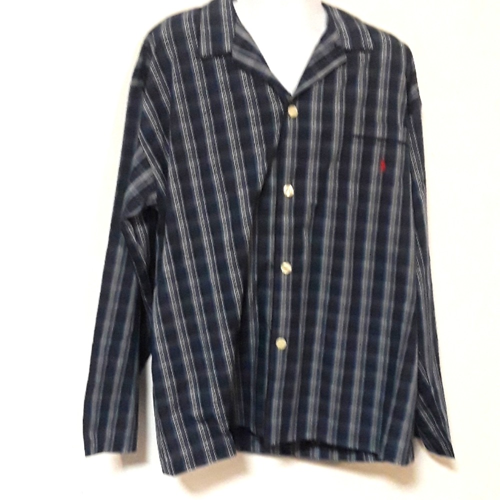 *C8MNS - NEW POLO RALPH LAUREN XL PLAID LONG NIGHT SHIRT W/ TAGS